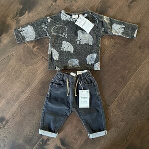 Zara Animal Print Top and Jeans Outfit